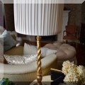 DL01. Pair of gold barley twist candlestick lamps. 33&rdquo;h 